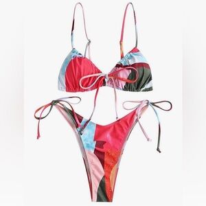 Zaful multi colored bikini size small